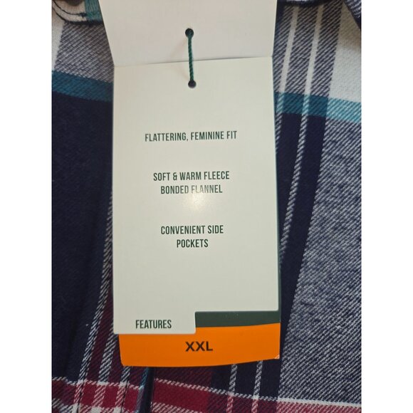 Orvis Womens Plaid Flannel Shirt XXL Soft & Warm Fleece Lined NWT NEW - Picture 5 of 9